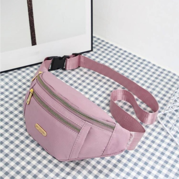 Oxford cloth Fanny pack/crossbody bag pink - Picture 1 of 10